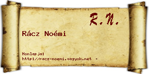 Rácz Noémi névjegykártya